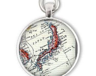 Japan photo gift for mom, Japan Map Ornament, Japan Keychain, Japan Christmas Ornaments, sister gift, Japan Ornaments or as Japan Pendant