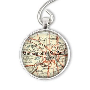 Minneapolis St. Paul Map Ornament: Minnesota Souvenir Gift