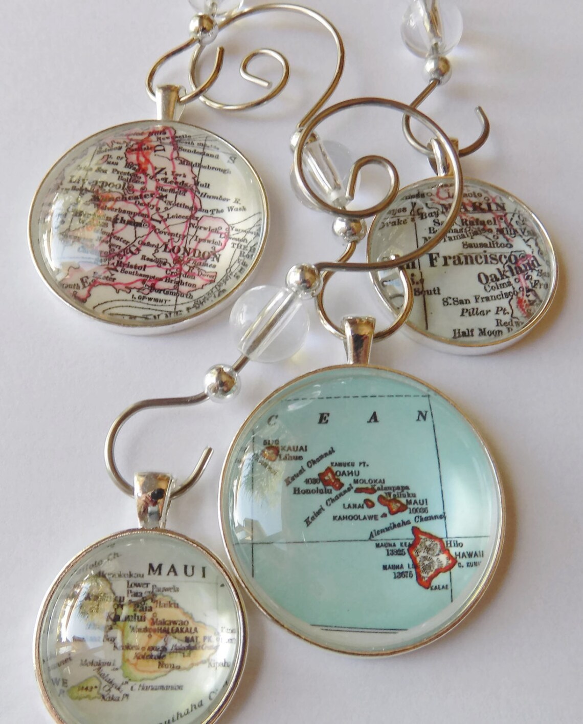 Rome Naples Florence Italy Necklace Map Pendant Charm Italy Etsy