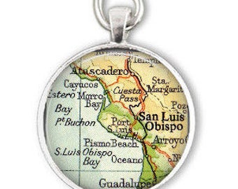 San Luis Obispo, Pismo Beach, Morro Bay ornament or as keychain or necklace, Best Friend gift California custom ornaments, gifts under 20