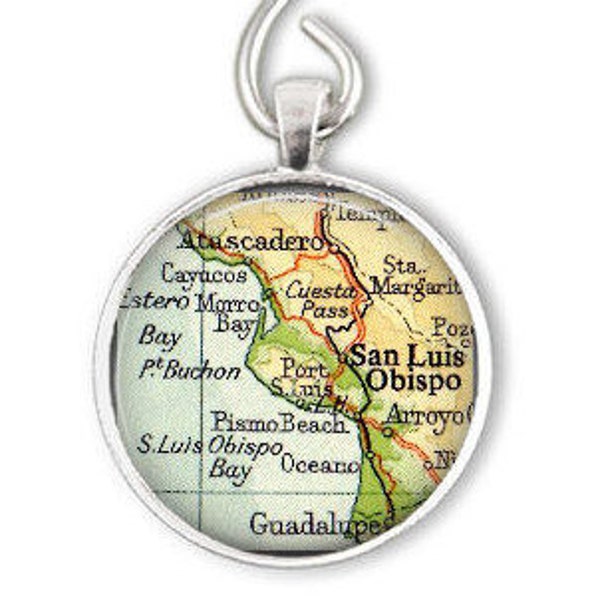 San Luis Obispo, Pismo Beach, Morro Bay ornament or as keychain or necklace, Best Friend gift California custom ornaments, gifts under 20