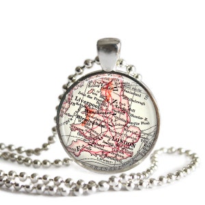England, United Kingdom Map Jewelry, England necklace, London map necklace for holidays, friend gift, London Gift, England Gift
