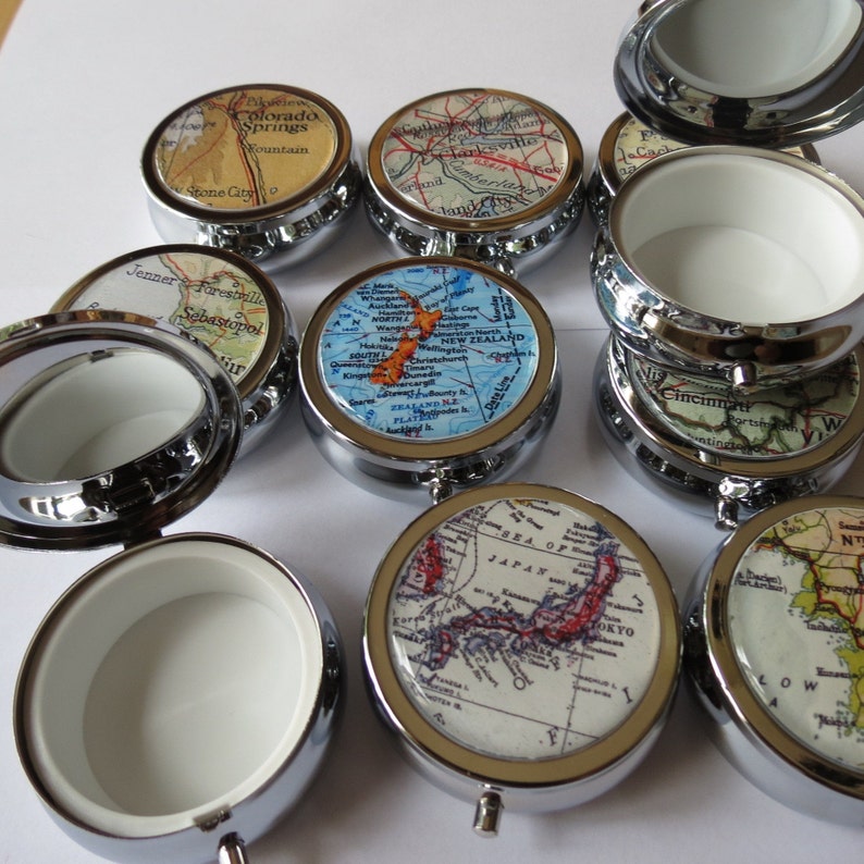 Trinket Boxes Divided Pill Case Purse Pill Box Pocket Pill Etsy