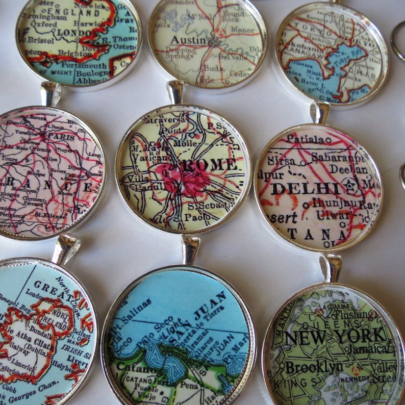 London necklace pendant charm, London map jewelry charms, photo pendant, Olympics, England keychain for him or necklace for her, A171 image 4