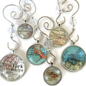 Personalized Custom Map Ornament Unique Christmas Gift, Travel Location Gift for Him, Holiday Keepsake