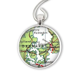 Denmark Map Ornament: Copenhagen Travel Gift