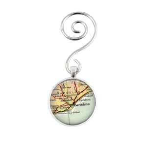 Barcelona Map Ornament: Vintage Spain Travel Gift