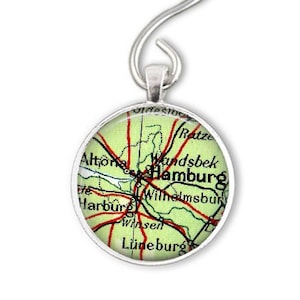 Germany Ornaments, Hamburg map ornament, Germany Gift, Handmade Germany Map Ornament, Hamburg Germany Travel gift, Hamburg gift