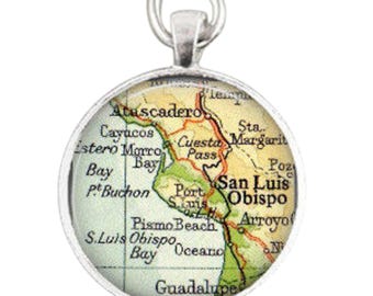 San Luis Obispo Map Ornament: Vintage California Charm
