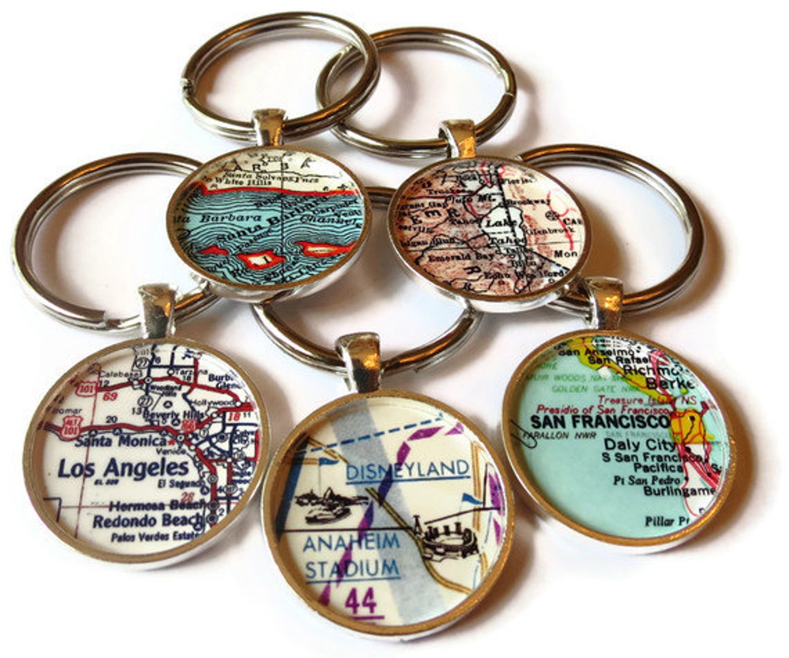 Travel Keychain Custom Keychain Custom Map Keychains Unique Etsy
