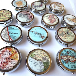 Personalized pill box, travel pill case, purse pill box, personalize gift, bronze, trinket box, pill case for purse, gift for her, pillbox