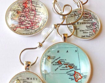 Custom Ornaments, Personalized Map Ornament, Christmas Ornament personalized Gift Idea for Him, Unique Stocking Stuffer Gift for Traveler