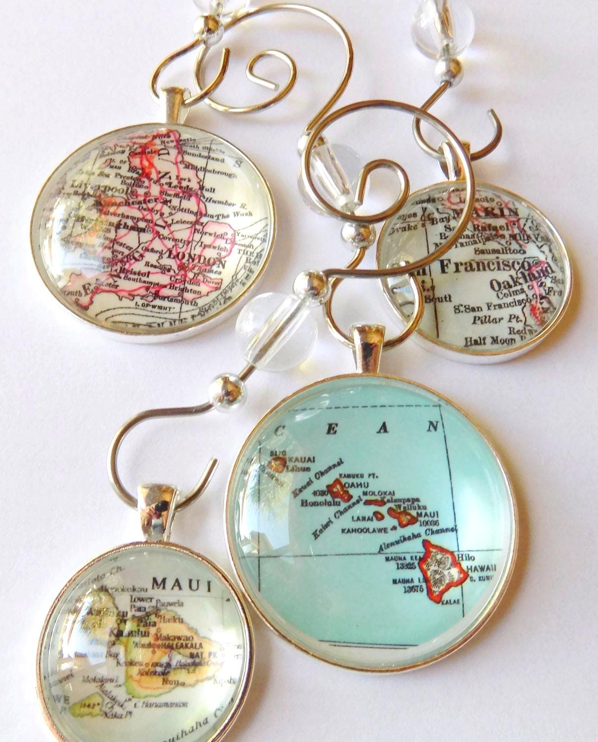 Custom Ornaments, Personalized Map Ornament, Christmas Ornament personalized Gift Idea for Him, Unique Stocking Stuffer Gift for Traveler