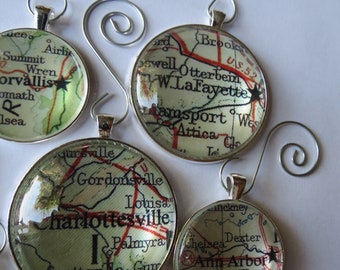 Custom College University Map Gift, College Ornament, College Student, Map Gift, University Ornament, State University, College Student Gift