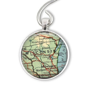 Wisconsin map ornament, Madison, Milwaukee, Custom Map Ornament, Travel Ornament, Wisconsin Gift, Milwaukee Travel Christmas Ornament