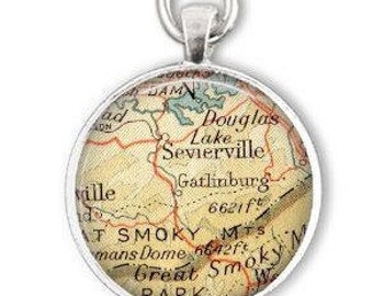 Gatlinburg Tennessee, Sevierville Map Ornament Gatlinburg gift Personalized Ornaments gift for him Tennessee Ornament, Great Smoky Mountains