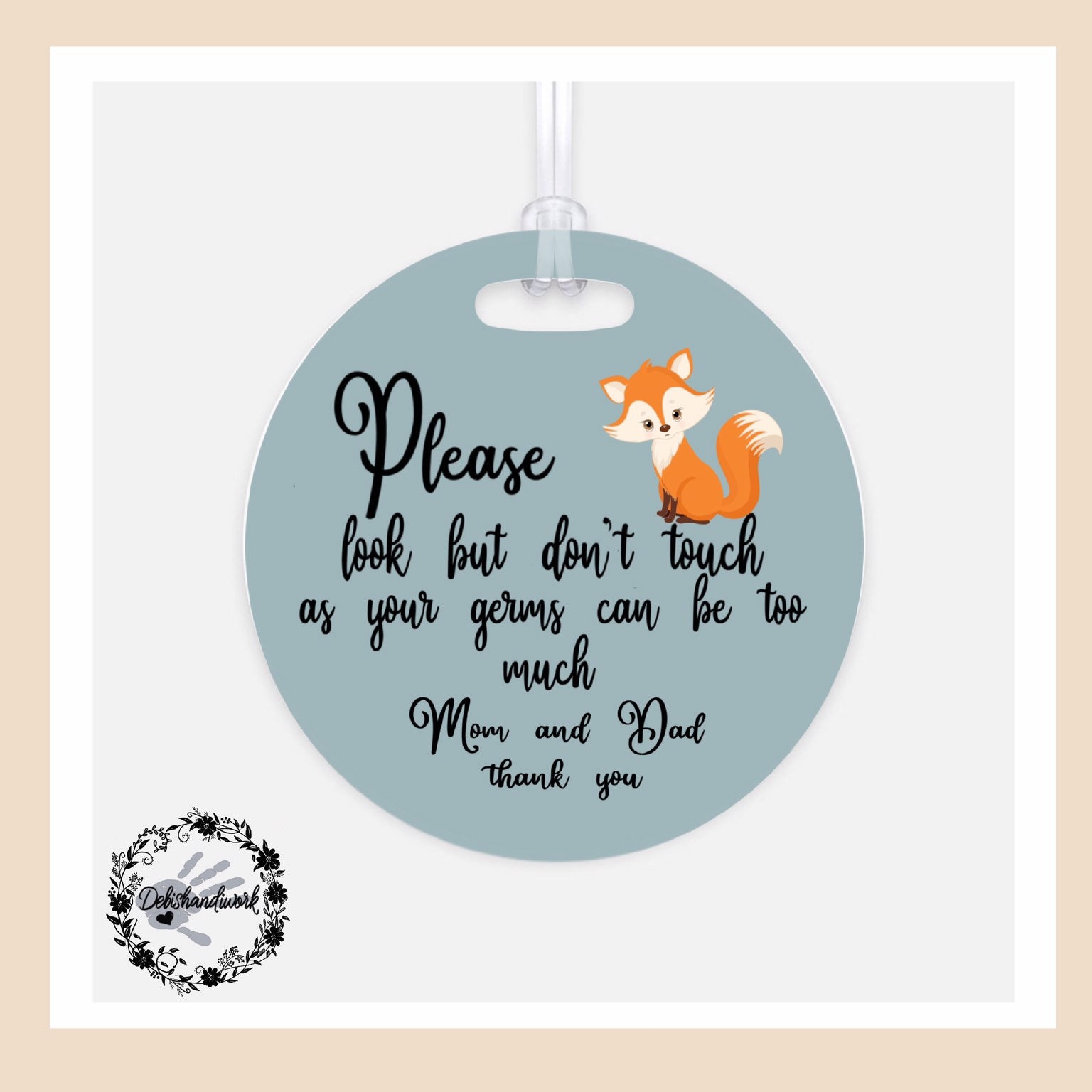 Baby Stroller Tag Look Don t Touch Don t Kiss Baby Car Seat Tag