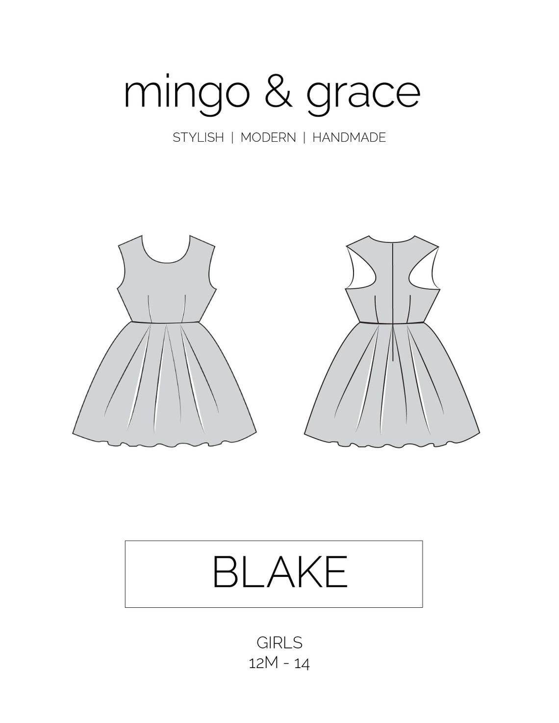 BLAKE Pdf Sewing Pattern Girls/tween Sizes 6 14 Etsy