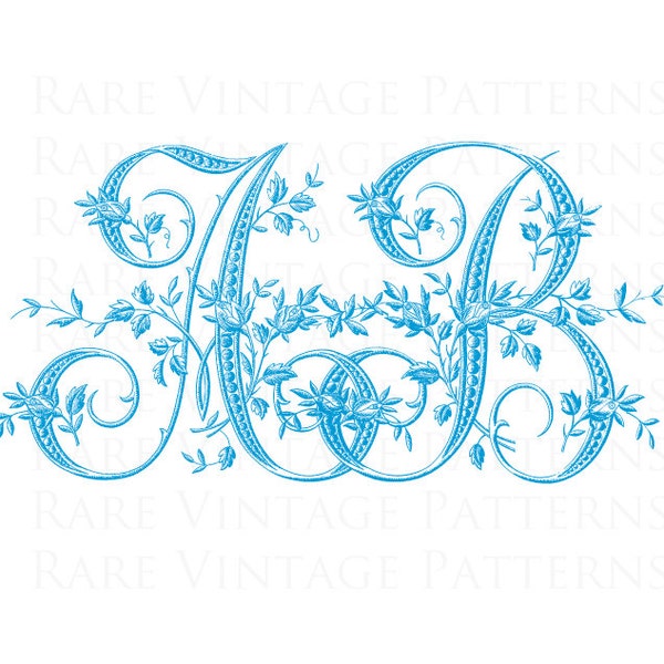 Custom Handmade Fancy French ALPHABET WEDDING MONOGRAMS 2-3 or 4 Large Letters Entwined Choose Color in 24 Hours 5xFiles Pdf Jpg Png Reverse