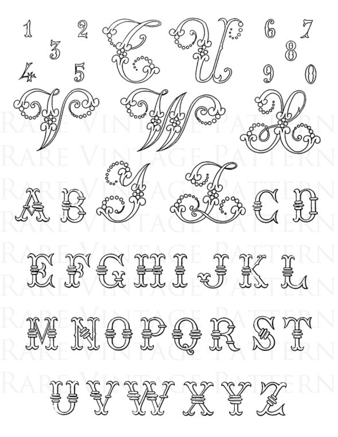 Fancy FRENCH ALPHABET STENCIL A to Z Initials on One A4 Page 5 X Files ...