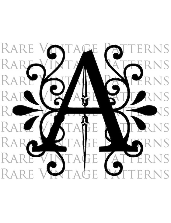 fancy alphabet stencil large size letter a monogram etsy