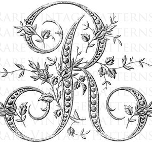 FRENCH ALPHABET STENCIL Grande Lettera - R - Monogram Iniziale Png Trasparente e Jpg Bianco Sfondo Immagini Modello di cucitura Ricamo A mano
