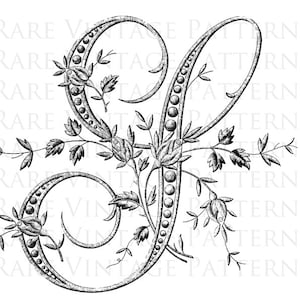 FRENCH ALPHABET STENCIL Large Letter - S - Monogram Initial Png Transparent and Jpg White Background Images Hand Embroidery Sewing Pattern