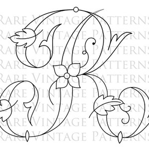 FRENCH FLORAL Large Letter - R - Monogram Initial Png Transparent and ...