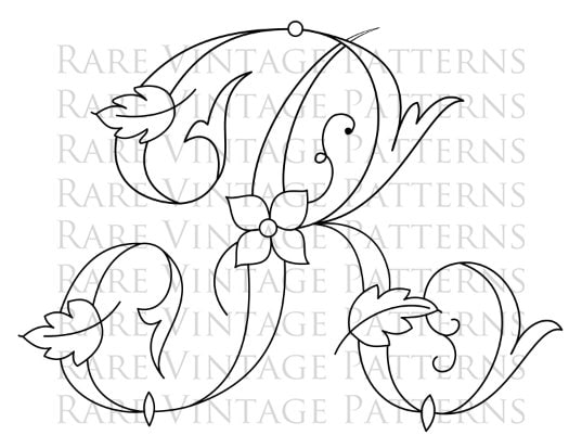 FRENCH FLORAL Large Letter - R - Monogram Initial Png Transparent and ...