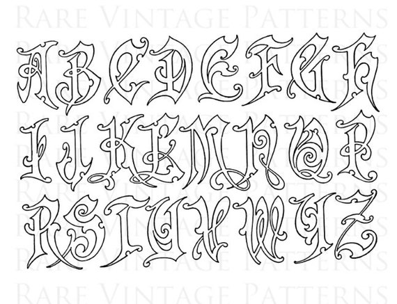 Monogram Alphabet Stencil Template