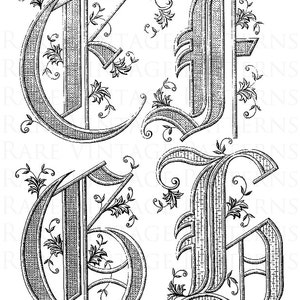 ALPHABET FRANÇAIS LETTRES Pochoir Initiales E-F-G-H 5 x Fichiers Jpg Png Transparent et Inversé Miroir Images Broderie à la Main Motif de Couture
