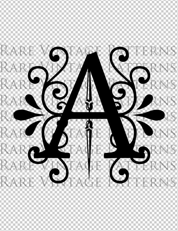 fancy alphabet stencil large size letter a monogram etsy