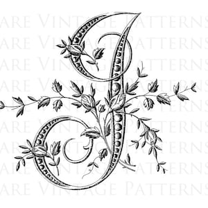 FRENCH ALPHABET STENCIL Grande Lettre - I - Monogram Initial Png Transparent et Jpg White Background Images Hand Embroidery Sewing Pattern