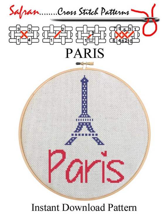 Paris Eiffel Tower Home Decor Counted Cross Stitch Pattern Etsy