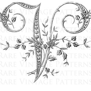 FRENCH ALPHABET STENCIL Grande Lettera - V - Monogram Iniziale Png Trasparente e Jpg Bianco Sfondo Immagini Mano Ricamo Modello di cucitura