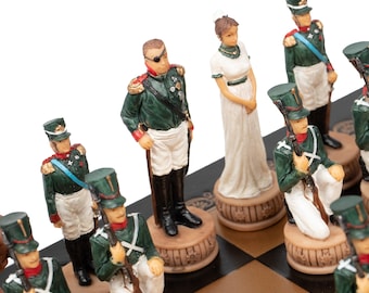 ヴィンテージ マトリョーシカ チェスセット 手描き木製ソ連チェス