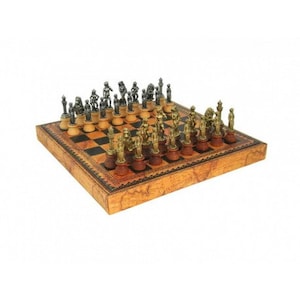 Chess Game Board Set Collectible Handmade Luxury Heavy Metal Brass Chess  Board Set for Professionals and Adult for Tournament (14 Inches) by INDUS