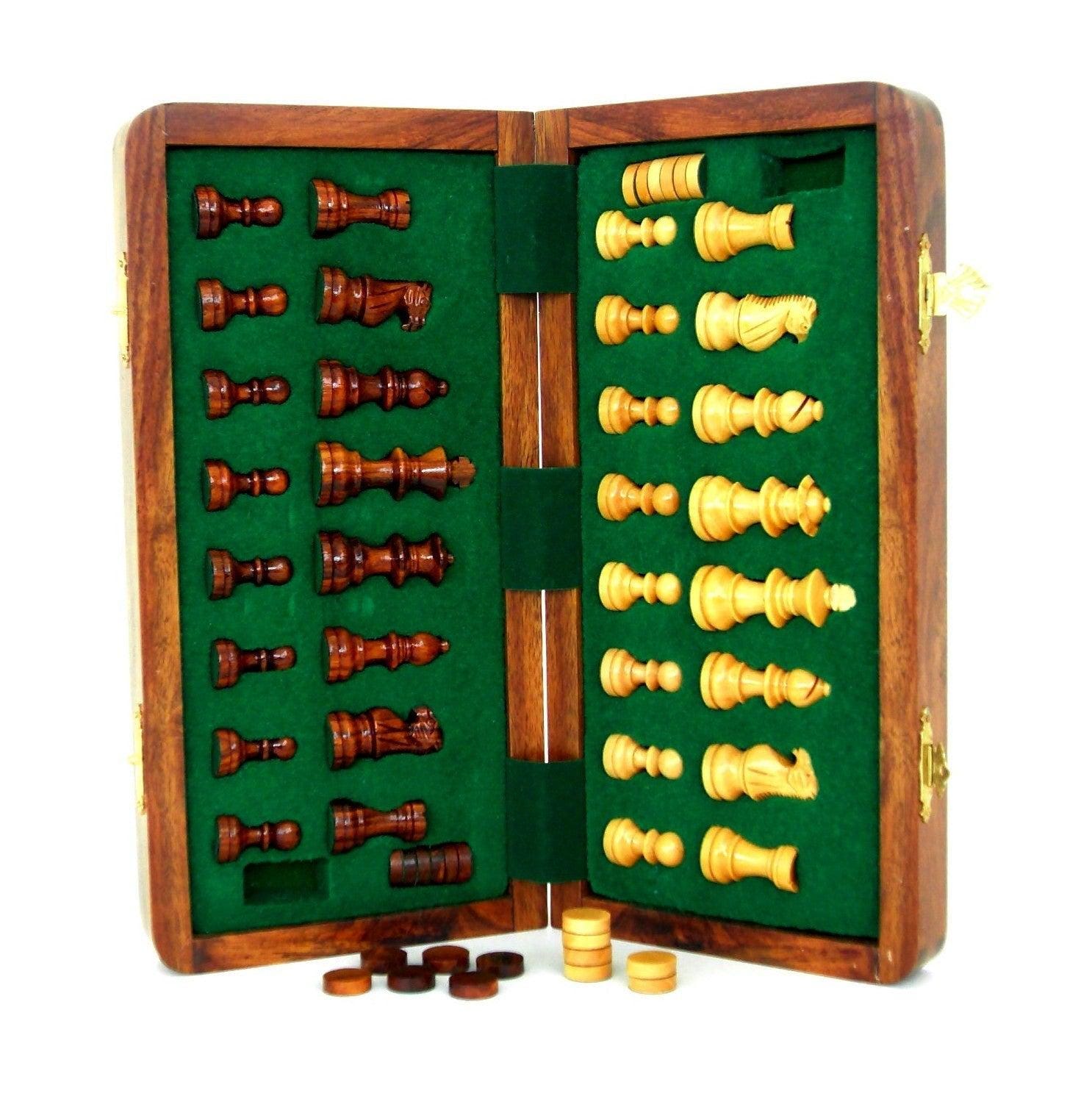 40x40cm Magnetic Wooden Folding Chess Set + Checker Set - Etsy