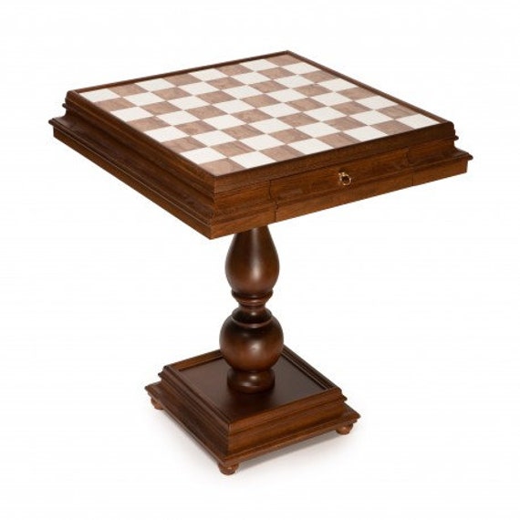 Wooden Chess Table With Beautiful Alabaster Top Made in Italy Etsy