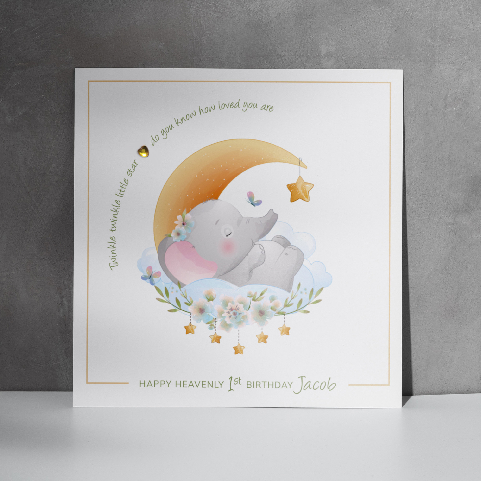 Personalised Heavenly 1st 2nd Birthday Card Baby in Heaven | Etsy