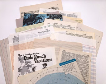 Vintage Ephemera Junk Journal Kit DIY, Mixed Media Paper Pack, Vintage Paper Pack