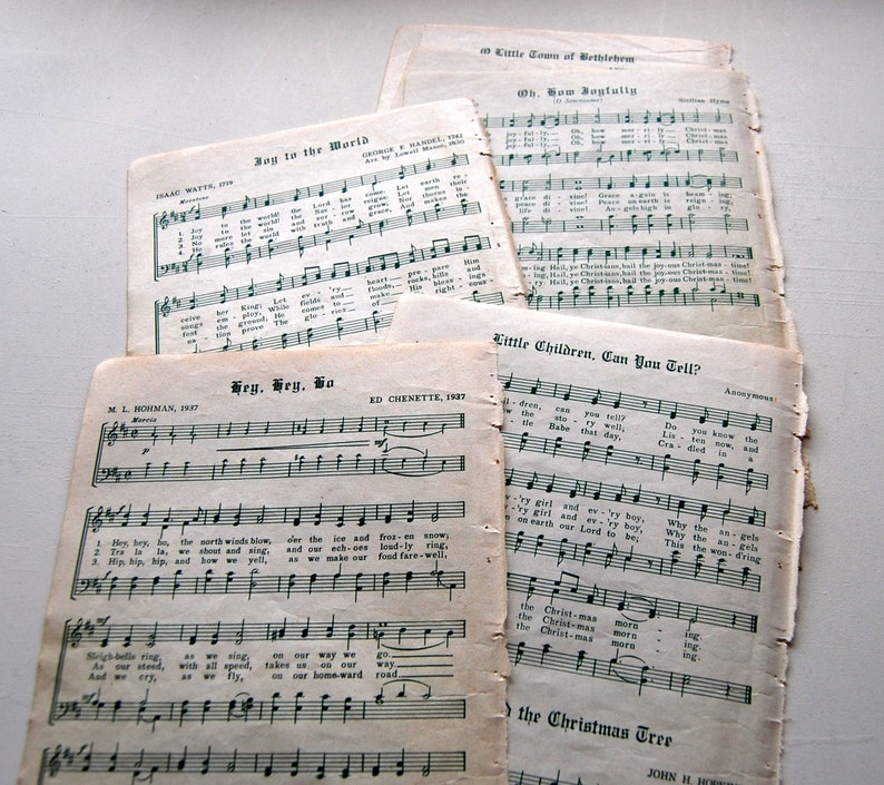 Vintage Christmas, Holiday Sheet Music Pack, 5 Pages image 3