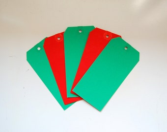 Vintage Dennison Gift Tags, Red and Green, Craft Supply, Gifts, Party Favors