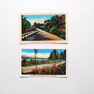Anytown, USA - Werbung für Postkarten, Set von 2 Vintage Postkarten