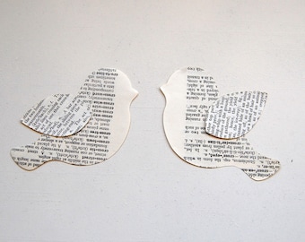 Vintage Bird Die Cuts from Dictionary Pages, Set of 10, Scrapbook, Paper Craft, Junk Journal, Wedding