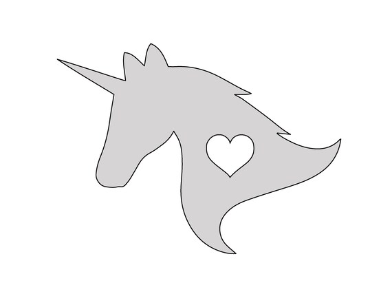 10 w string art unicorn with heart pattern template etsy