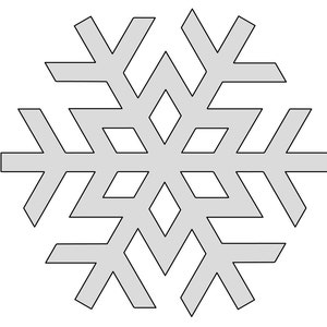 Peut inclure: Un flocon de neige gris à six branches, chaque branche a un motif de flocon de neige plus petit à l'intérieur.