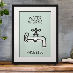 Impresión divertida de decoración de pared para baño con el juego Waterworks Water Works