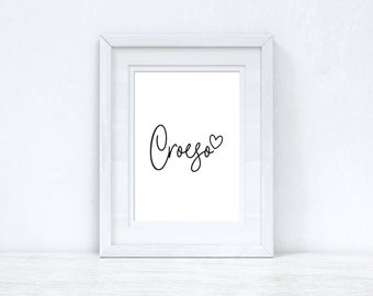 Croeso Welcome Home Welsh Decor muurdecoratie print