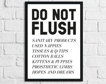 Spoel geen humoristische badkamer muur decor print